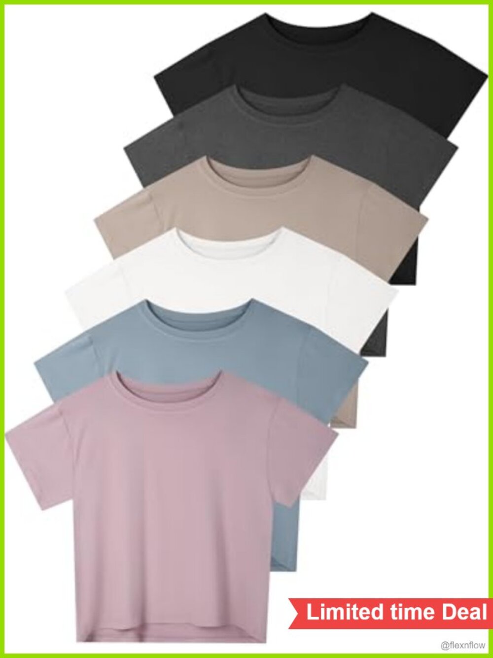 Women's Crop Top Short Sleeve Athletic Workout Loose Fit Tee